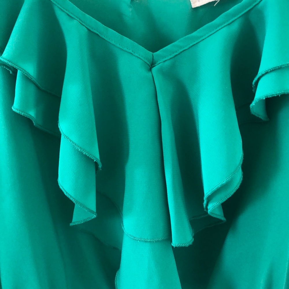 Mine Green Ruffled Tank Top - Picture 2 of 6